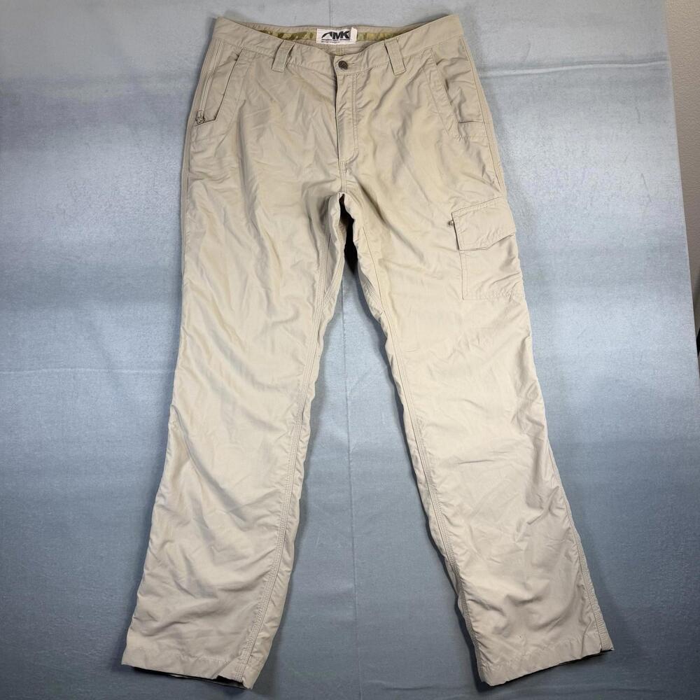 Mountain Khakis Pants Mens 36x34 Beige Cargo 100% Nylon Hiking Outdoor Mesh Line